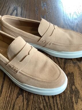 Mens Cole Haan Grandpro Rally Tan Suede Penny Loafers Size 11.5